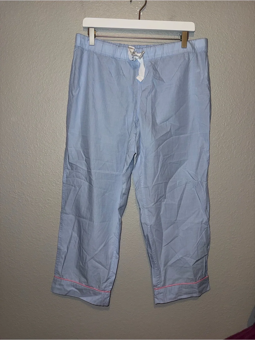 NWT J. Crew Cotton Pajama Set Cropped Pants in Hydrangea Size M Lounge Cozy